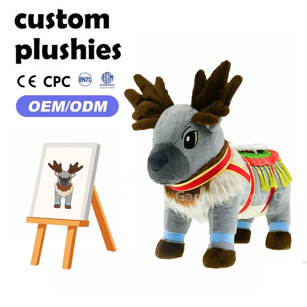 Christmas Musical Likelife Elk Animal Plush Toy Gift Personalized Custom Giant Plush Reindeer for Decoration