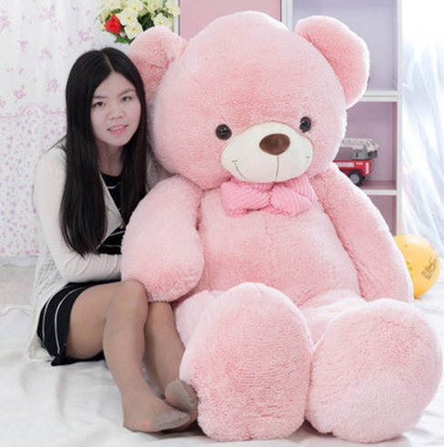 Wholesale Lovely Soft Big Pink White Blue Bears Plush Toy Cuddly Giant Teddy Bear with Bow Doll for Girl Birthday Gifts