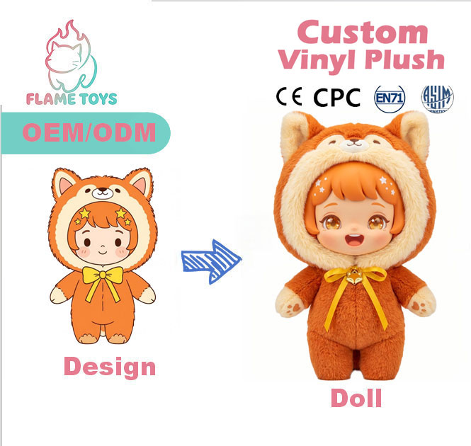 High Collectibility Custom Super Soft Plush Embroidered Vinyl Plush Toy PP Cotton for Social Media Viral TikTok Trends OEM