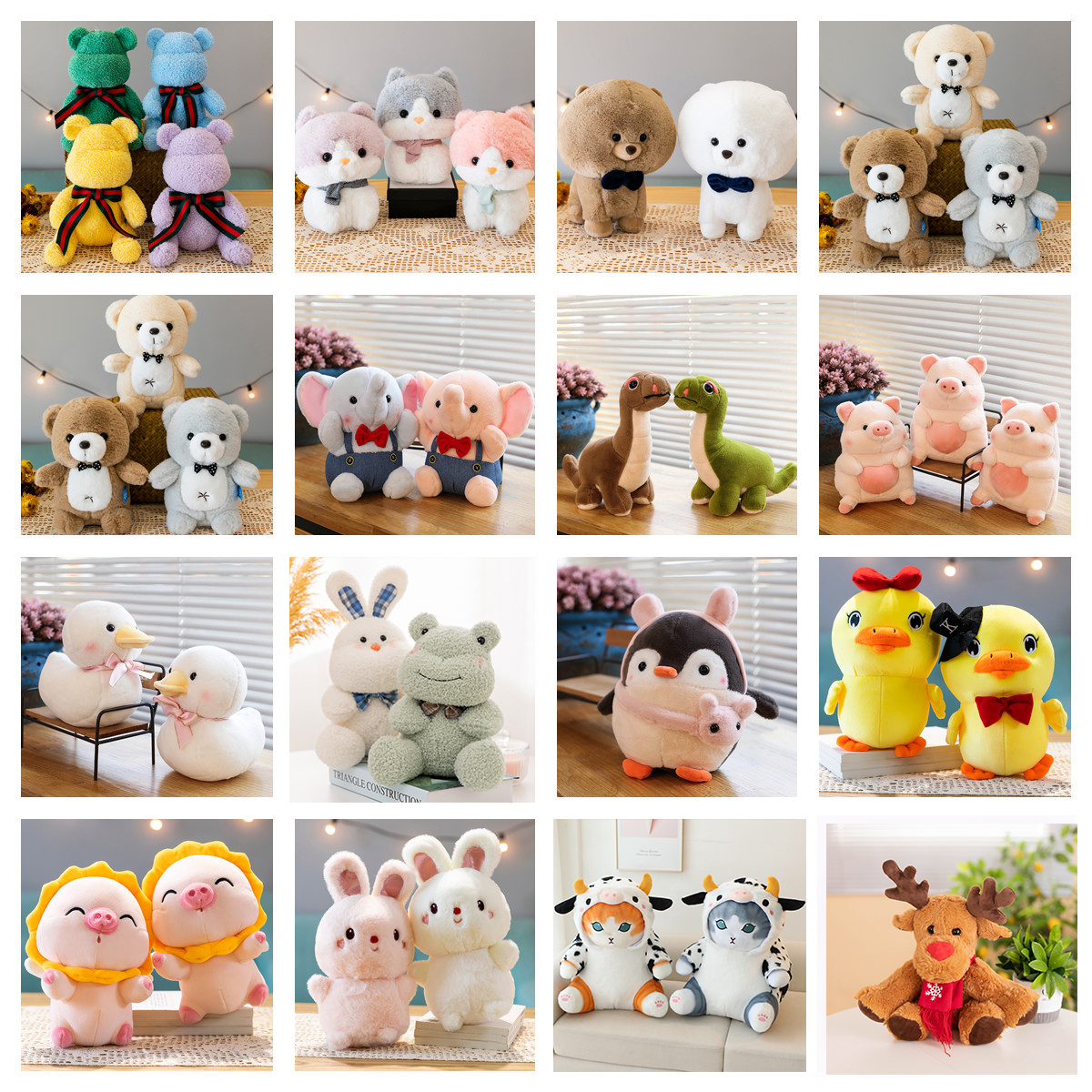 Factory Wholesale Bulk 10-20cm Custom Plush Toy Small Doll Claw Machine Doll for Children Stuffed Animal Toy Gift