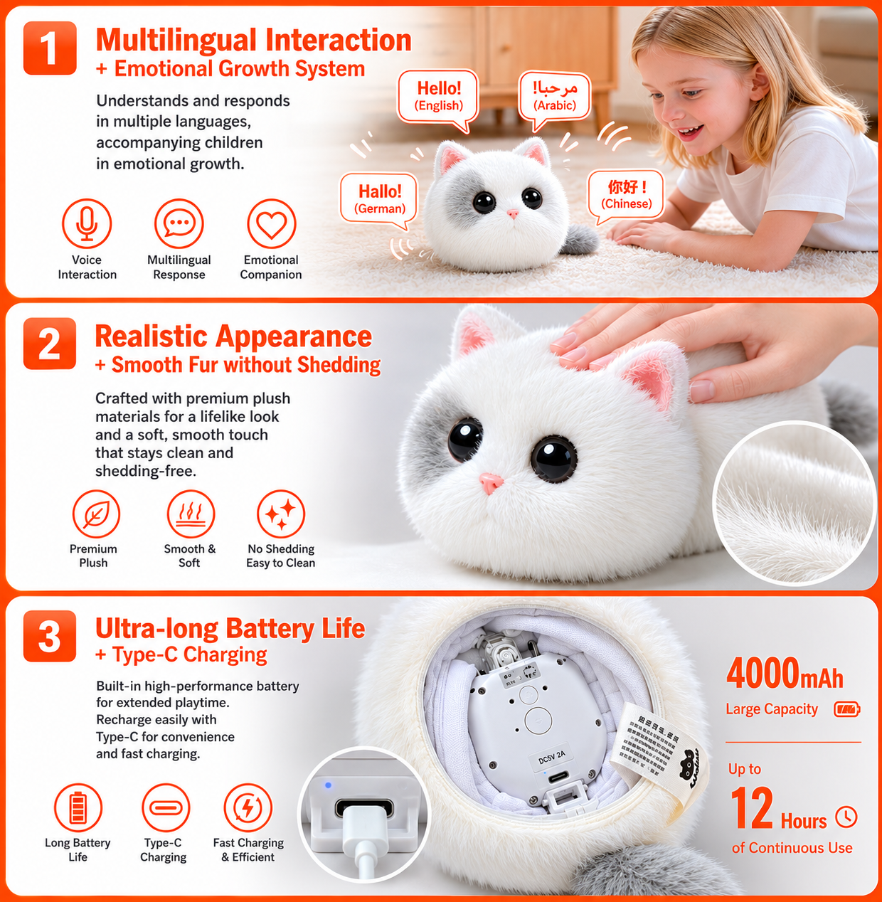 Walulu Interactive Cat Toy Custom OEM ODM Bot Plush Smart Talking Pet for Children Emotional Play Wholesale Supplier