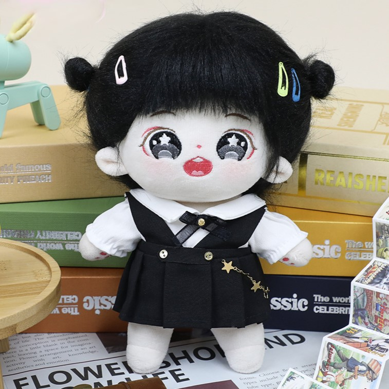 Hot 20cm Custom Cotton Stuffed Doll College Lolita Dress Plush Toy Kpop Doll for Girl