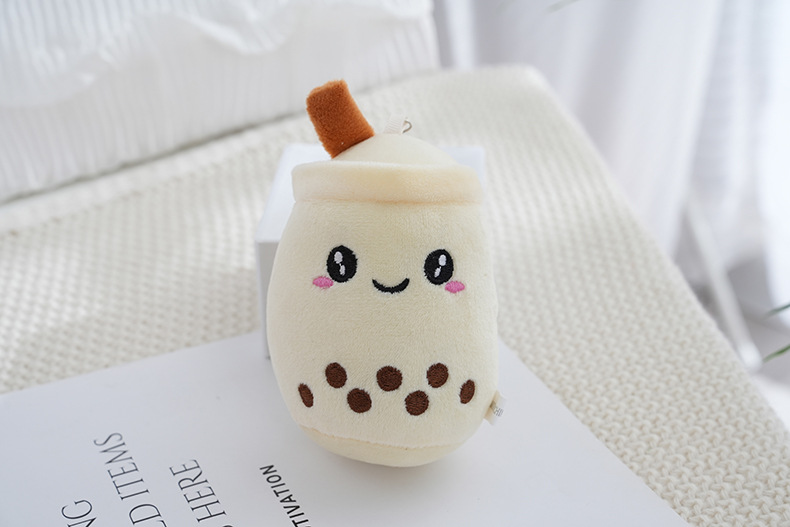 Mini Milk Tea Coffee Cup Toy Stuffed Boba Tea Fruit Plush Toy Keyring Custom Lovely Plush Keychain Bag Charms