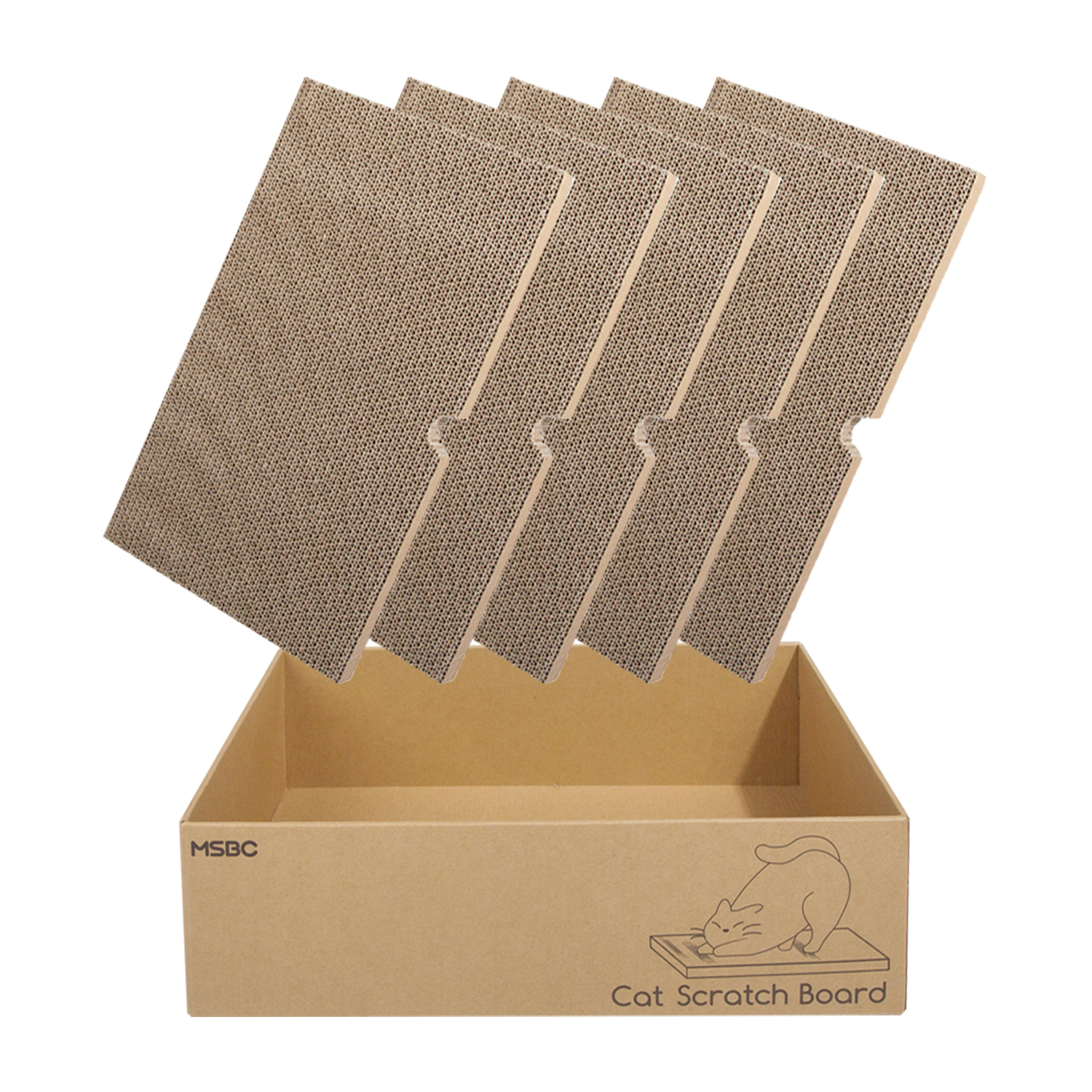 5 In 1 Cute Custom Pattern Cat Scratcher Bed Corrugated Paper Cat Scratcher Cardboard Interactive Toy Cat Scratcher