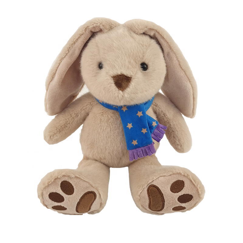 Shanghai Oriland 7.87" Customized Kids Gift Plush Bunny Knitted Frog Dog Pig Cow Sheep Stuffed Animal Toys With Scarf for Kids
