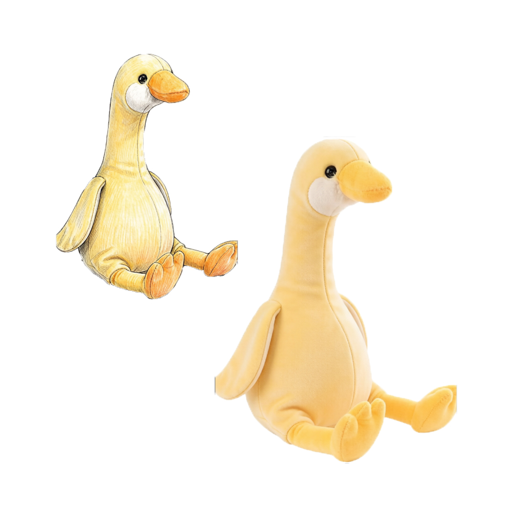 Cartoon White Goose Plush Toy Personalized Pattern Goose Stuffed Farm Animal Soft Dolls Yangzhou ISO Factory Promotional Gifts