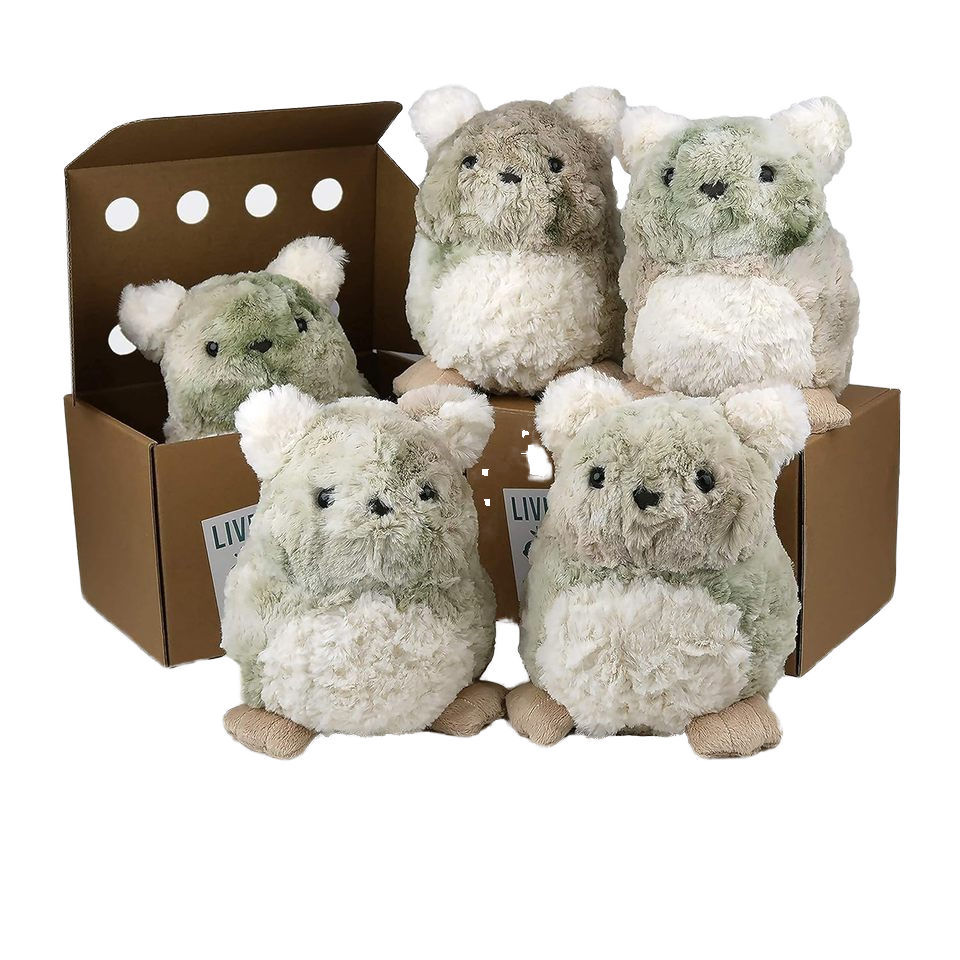 Calming Companion Dynamic Heartbeat Soothing Purr Interactive Plush Breathing Toy Educational Stuffed Animal Doll