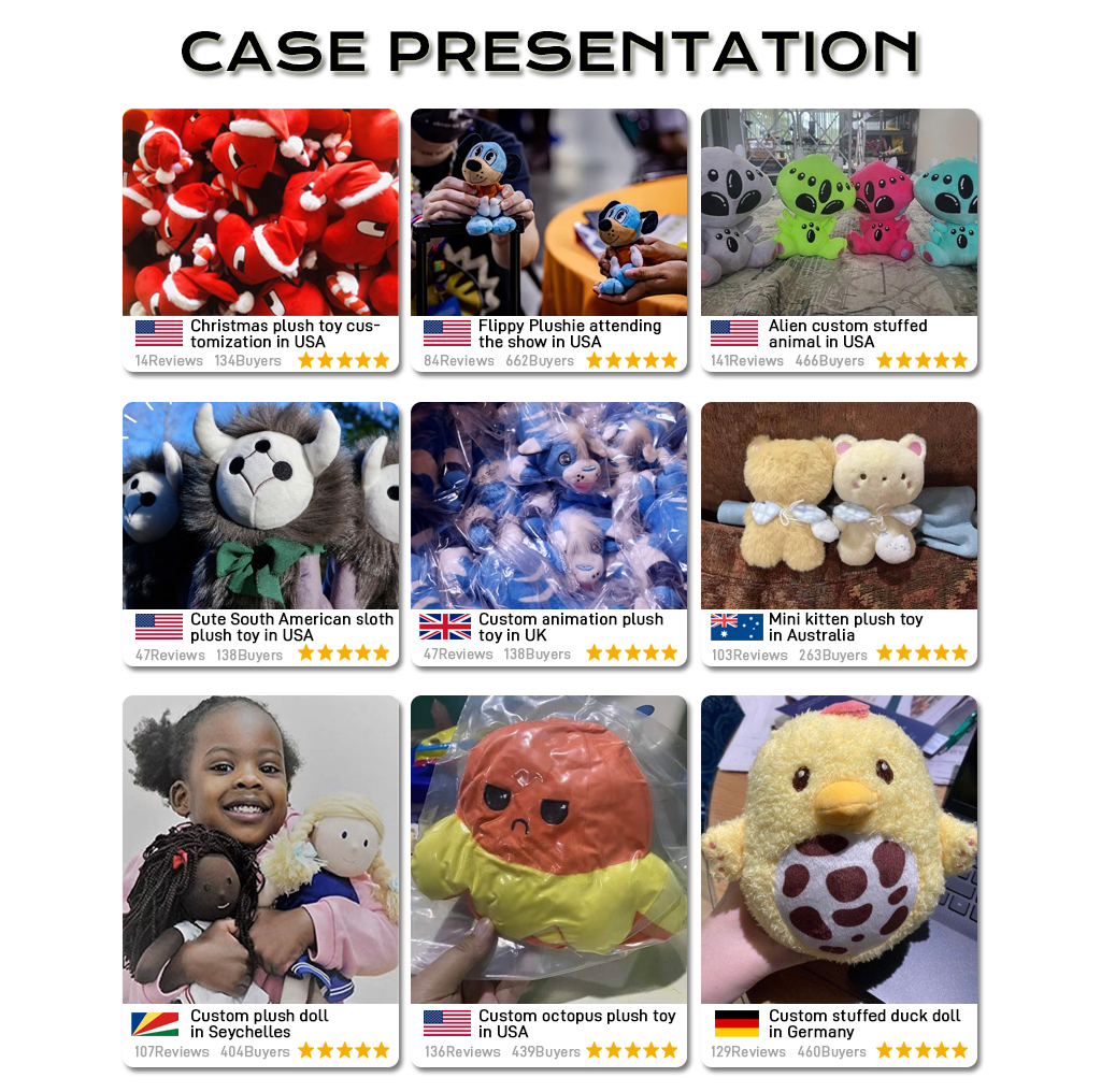 Custom Plush Toy Manufacturer Custom Plushies Design Build Your Own Brand Plush for Kid Gift Stuffed Animal Toys Plush Custom