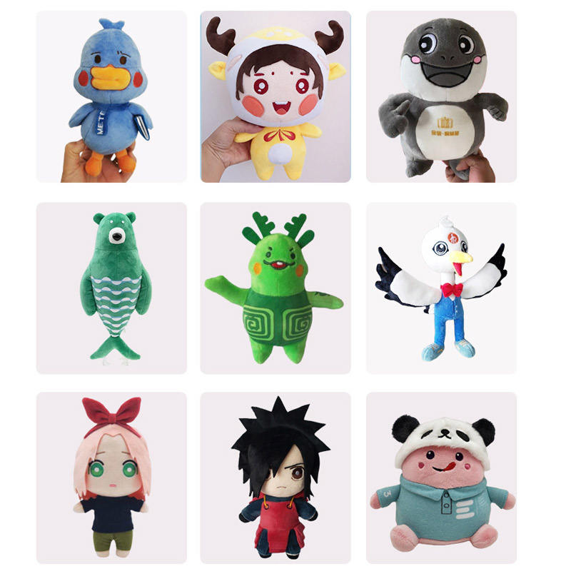 Customized Enterprise IP Mascot Plush Toys 5ocm Stuffed Dolls PP Cotton Filled Manufacter's Sample Matched Cartoon Images