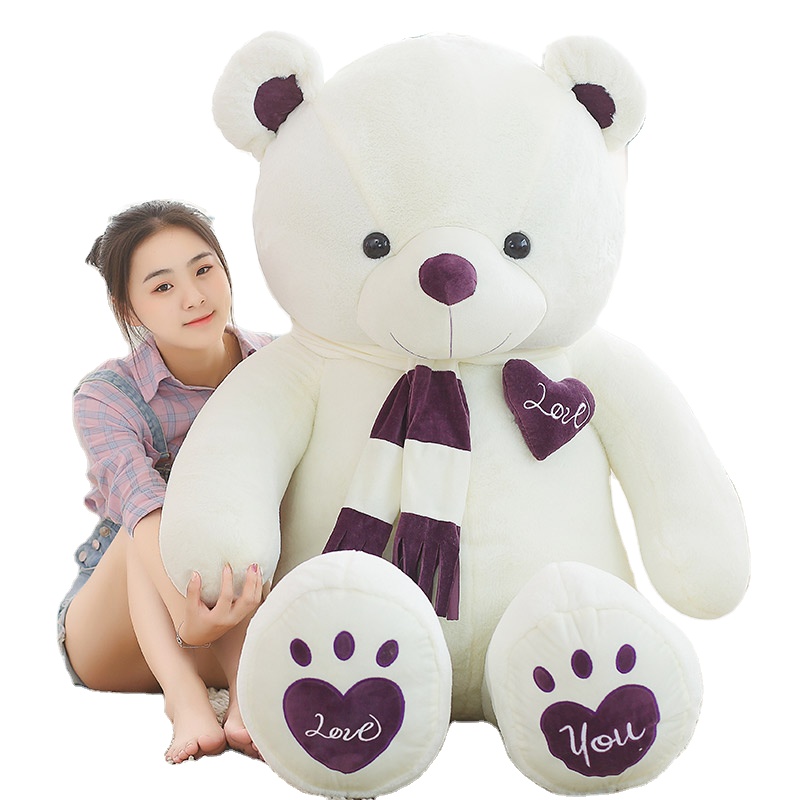 Giant Teddy Bear with Scarf Plush Stuffed Doll Soft Animal Toys Large Teddy Bear Stuffed Doll High Quality Doll for Kids