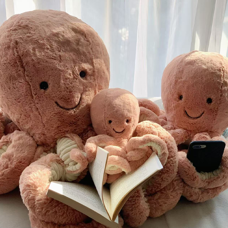 Jelly Cat 49cm Large pink Octopus Companion Plush Toy for Children Holiday Gift Soft for Kids Soothing Gift
