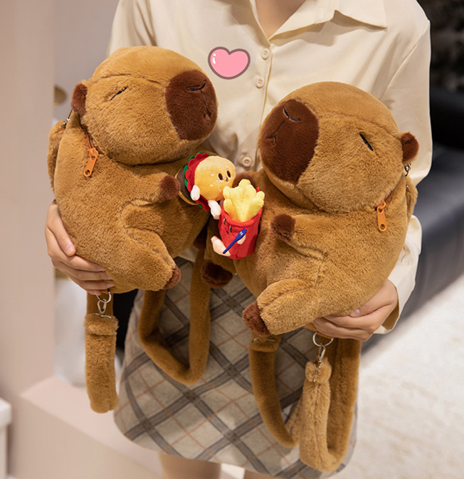 Factory-Made Kapybara Stuffed Toy Creative Fun Plush Doll for Children Stress Relief Animals Toys Bag for Kids
