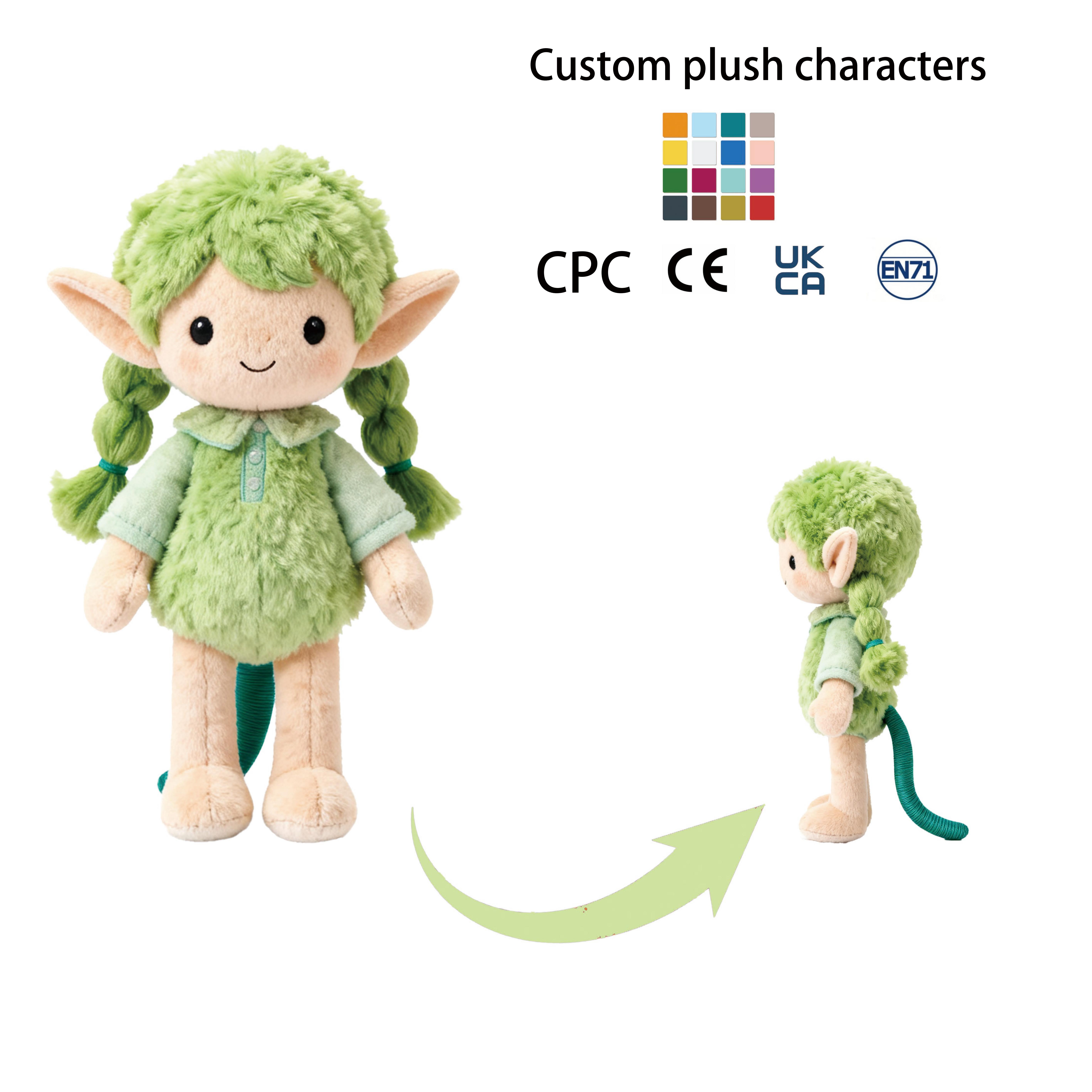 Custom Plush Princess Doll Cartoon Stuffed Animal Soft Peluches Character Personalized Kids Birthday Gift for Children