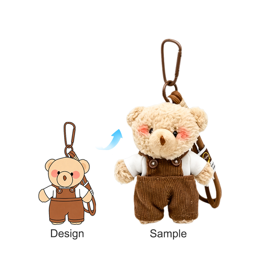 Wholesale Customizable Cotton Cloth Plush Keychain Mammoth Little Bear Custom Color Logo Promotional Weighted Plush Toys