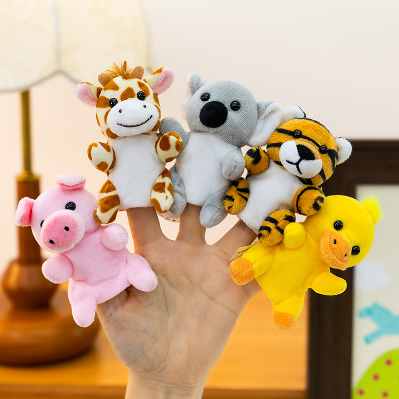 Cartoon Bear Series Finger Puppet Plush Toy Parent-child Interactive Role for Children's Early Education Polyester