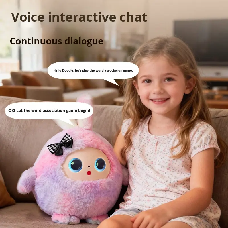 AI Interactive Plush Rabbit Doll Multilingual Smart Robot for Children Educational Early Learning