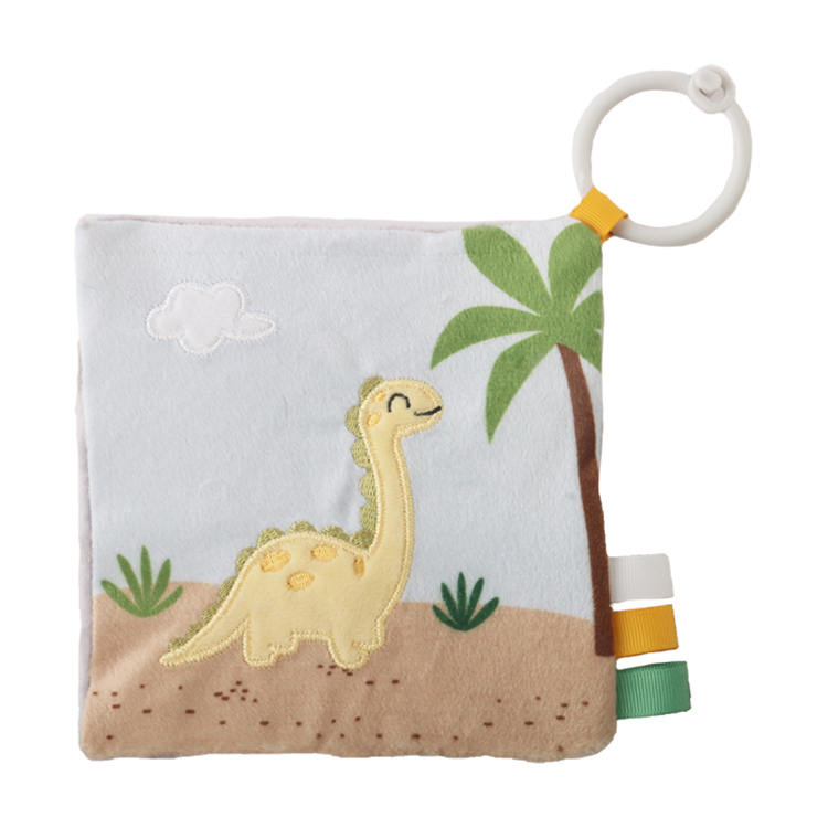 Infant Custom Eco-Friendly Plush Educational Toys Stuffed Animal Hanging Toys Baby Rattle Cute Cloth Book Washable Unisex for