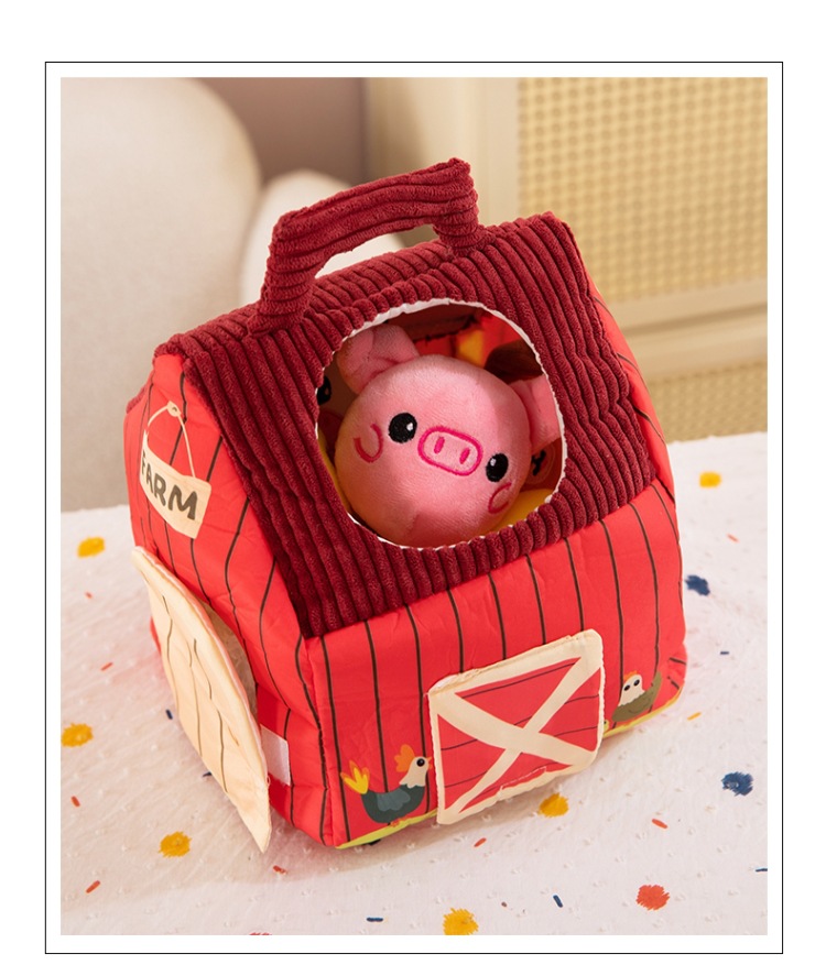 New Arrival Plush Toy Doll Mini Farm Animal Small House Action Figure Children's Educational Sensory Toys