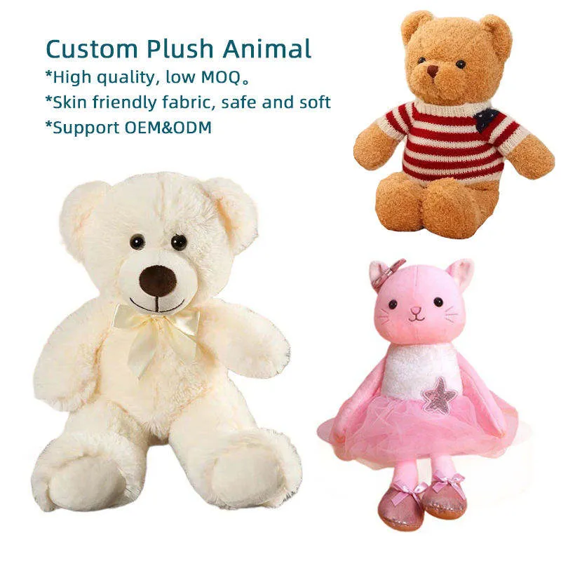 Custom Teddy Bear Plush Heart Stuffed Animal Soft Toy Promotional Gift Manufacturer