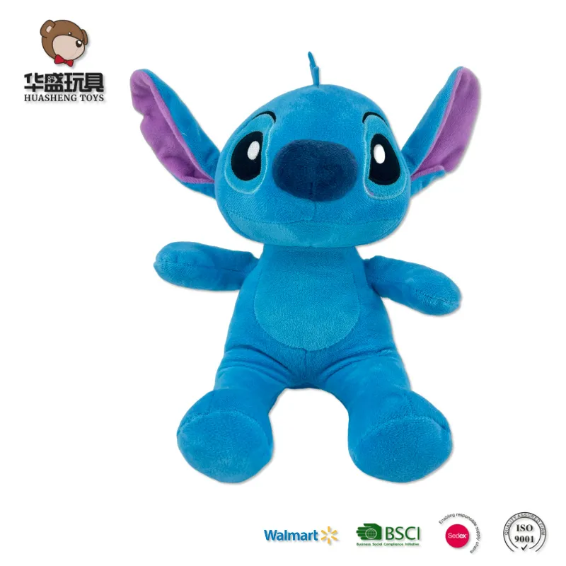 Customizable Factory Wholesale Cute 23cm Blue Pink Stitch Plush Toys Cartoon Soft Toy