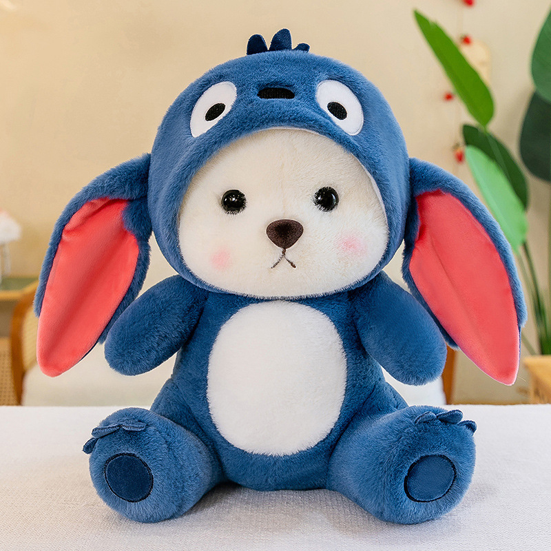 Wholesale Stitch Teddy Bears Plush Toy Valentines Gift Strawberry Cute Bear Doll Stitch Plush Toy Stuffed Plush Teddy Bear