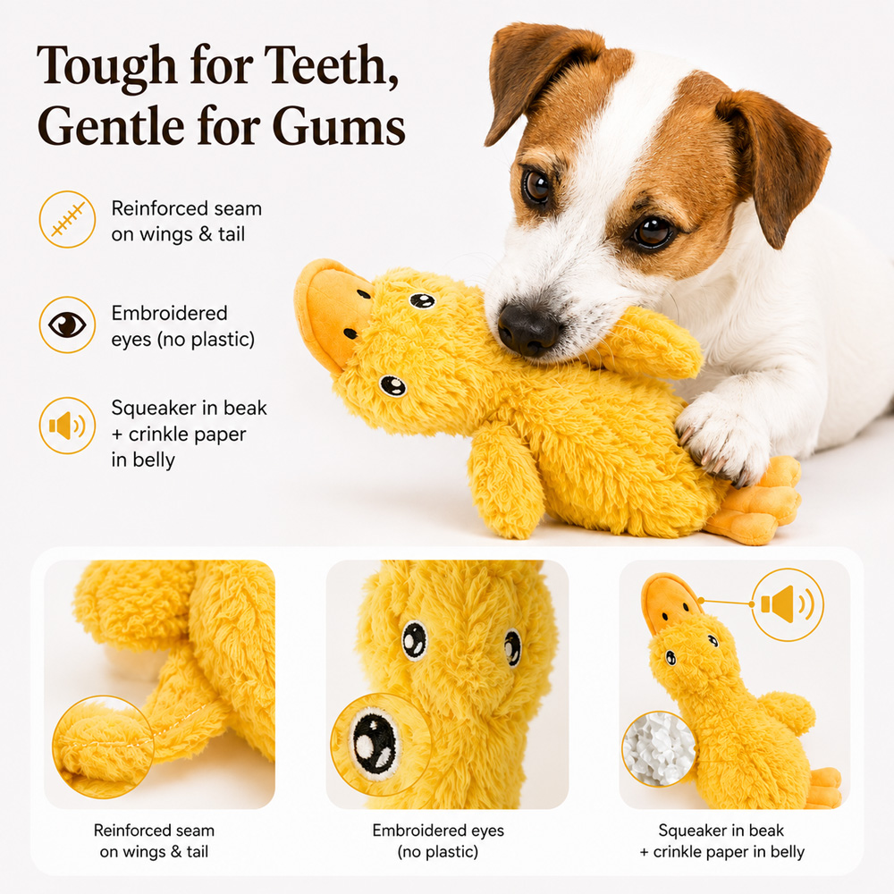 Stuffed Animal Duck Toy Puppy Bite Tug Toy Interactive Dog Toy Soft Dog Toy Plush Dog Chew Toy