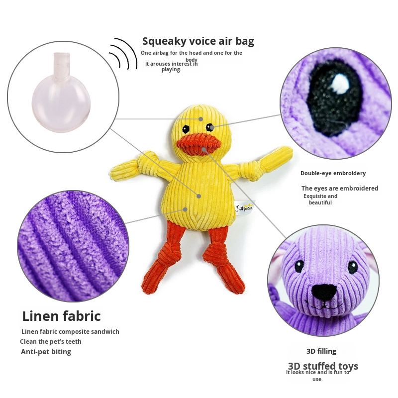 Luxury Eco-Friendly Interactive Plush Dog Toys Chicken Flavor Chewable Rope Sound Bite-Resistant Animal Pattern Novelty Pets