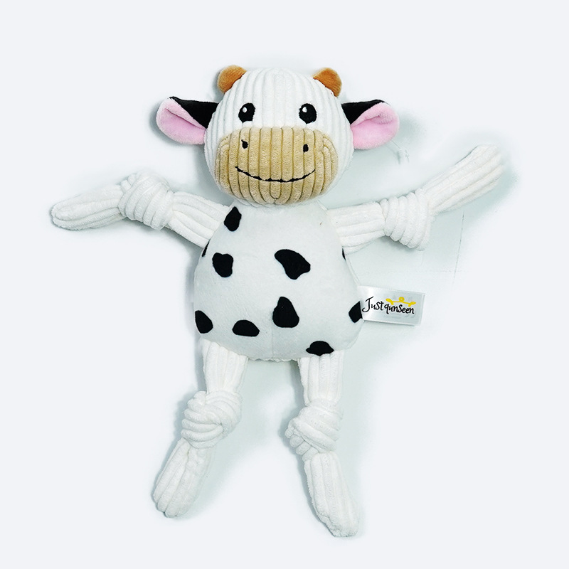 Luxury Eco-Friendly Interactive Plush Dog Toys Chicken Flavor Chewable Rope Sound Bite-Resistant Animal Pattern Novelty Pets