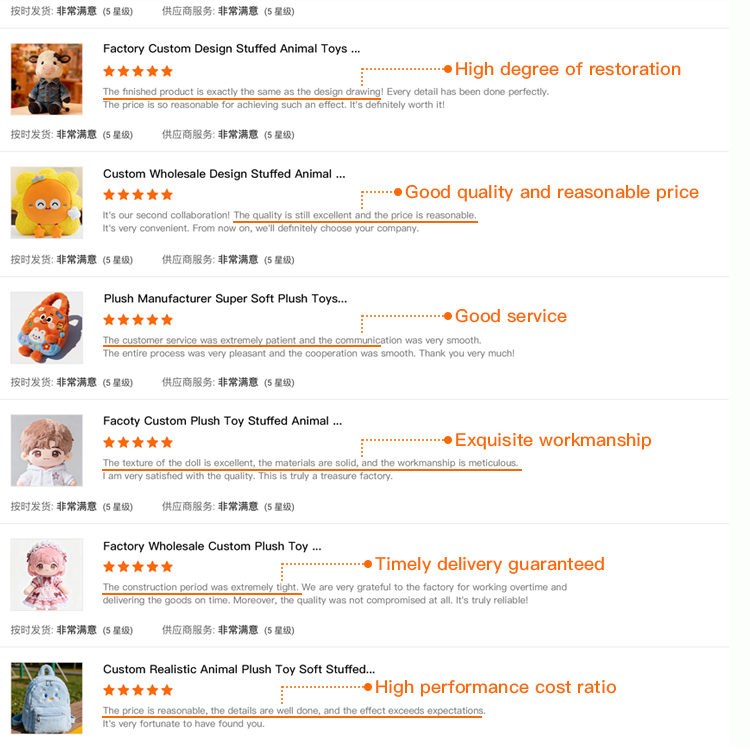 Custom Soft Plush Toys Stuffed Animal Toys for Kids Girls Boys Birthday Gift Bedroom Decor