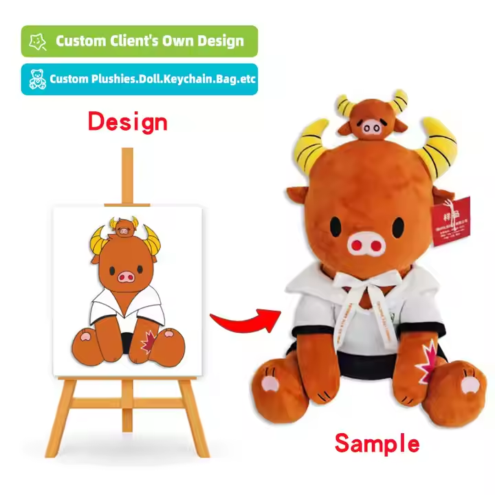 Low MOQ Customized Plush Self-made Cartoon Character Plush Toys