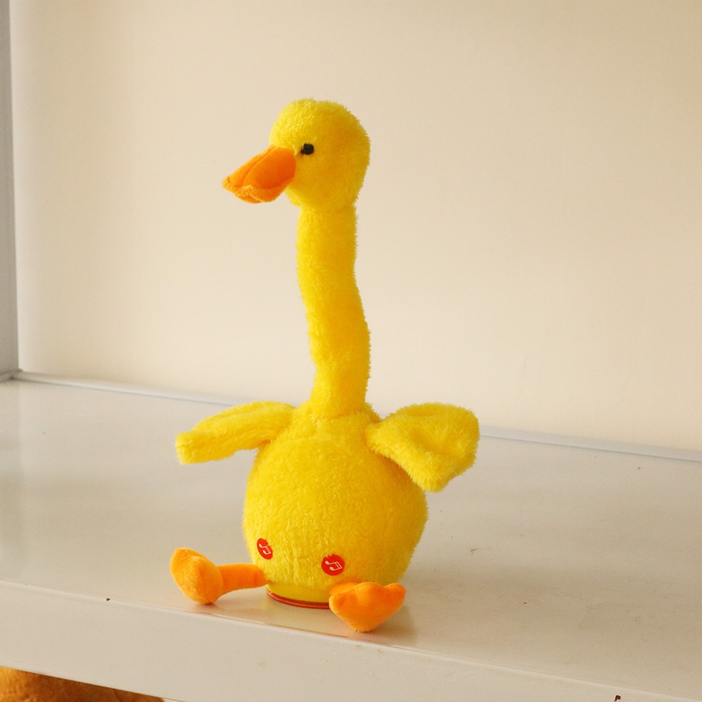 Cute Trendy Customized Wholesale Singing Learning to Speak Electric Plush Animal Toys Neck Twisting Children's Companion Toys