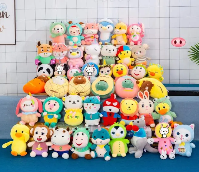 Promotional 7/8/9 Inch Crystal Super Soft Claw Machine Plush Doll Toy