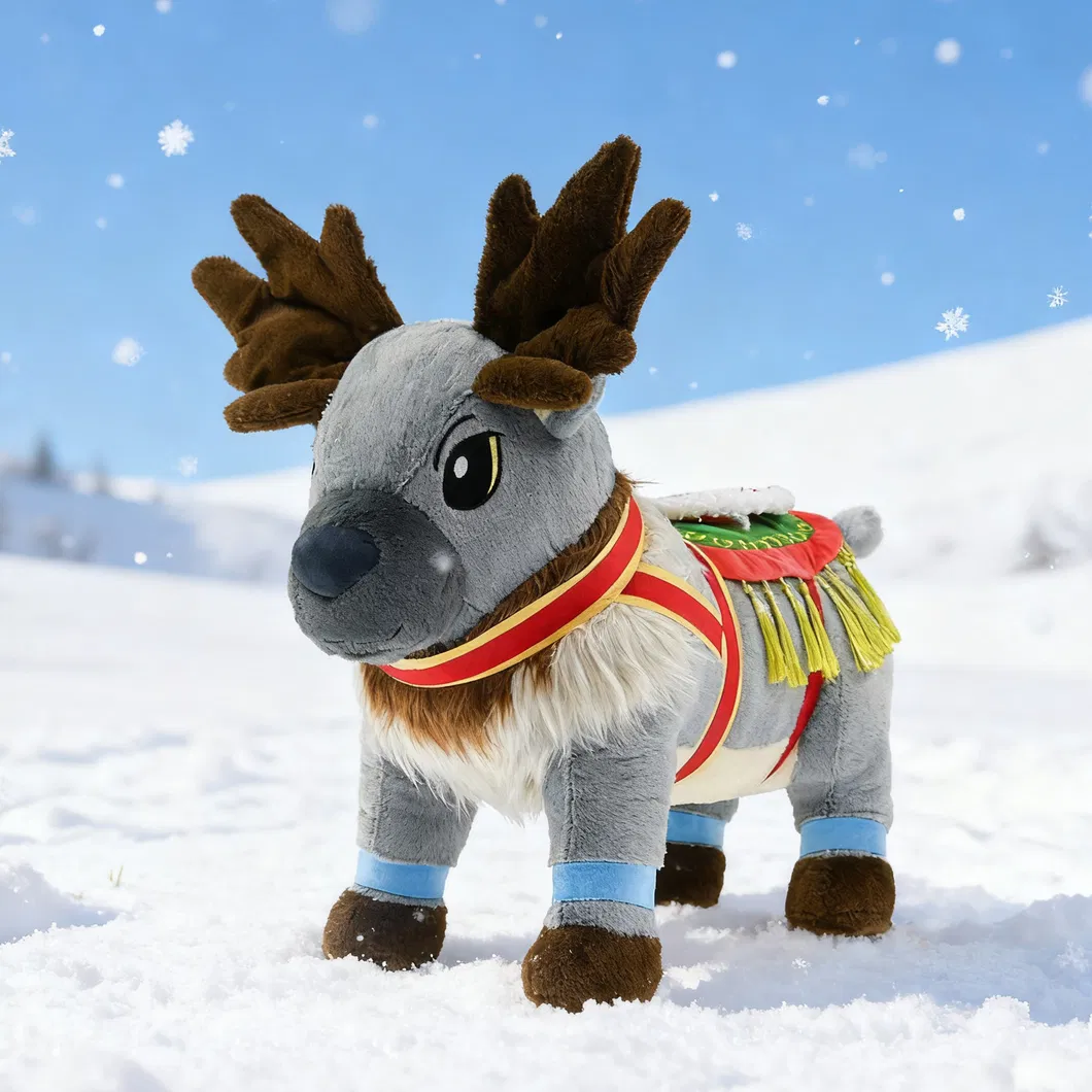 Christmas Musical Likelife Elk Animal Plush Toy Gift Personalized Custom Giant Plush Reindeer for Decoration
