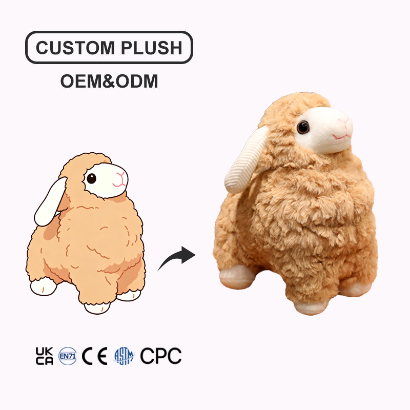 Cute White Fluffy Sheep Soft Stuffed Lamb Animal Doll Kids Companion Gift Decor Create My Own Plush Custom Plush Toys Low Moq