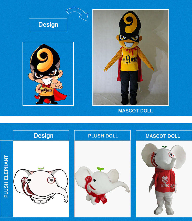 Customized Enterprise IP Mascot Plush Toys 5ocm Stuffed Dolls PP Cotton Filled Manufacter's Sample Matched Cartoon Images