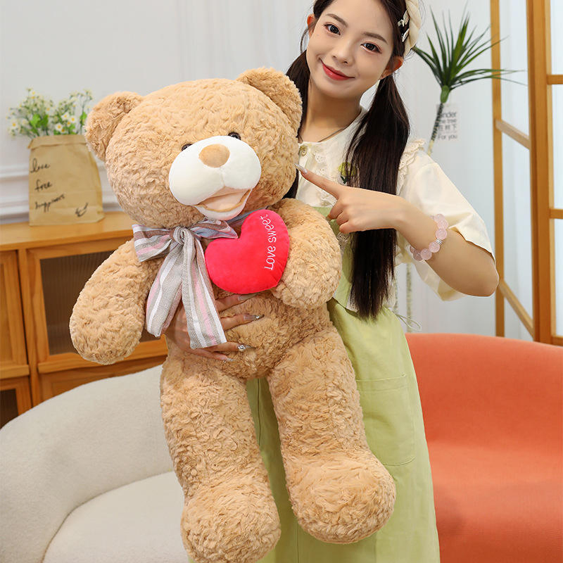 Custom Teddy Bear Plush Heart Stuffed Animal Soft Toy Promotional Gift Manufacturer