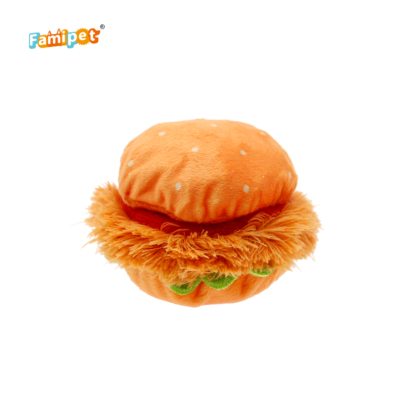 Famipet Manufacturer Wholesale Custom Fast Food Lunch Pack Design Soft Stuffed Plush Dog Toys Squeaky Pet Toy