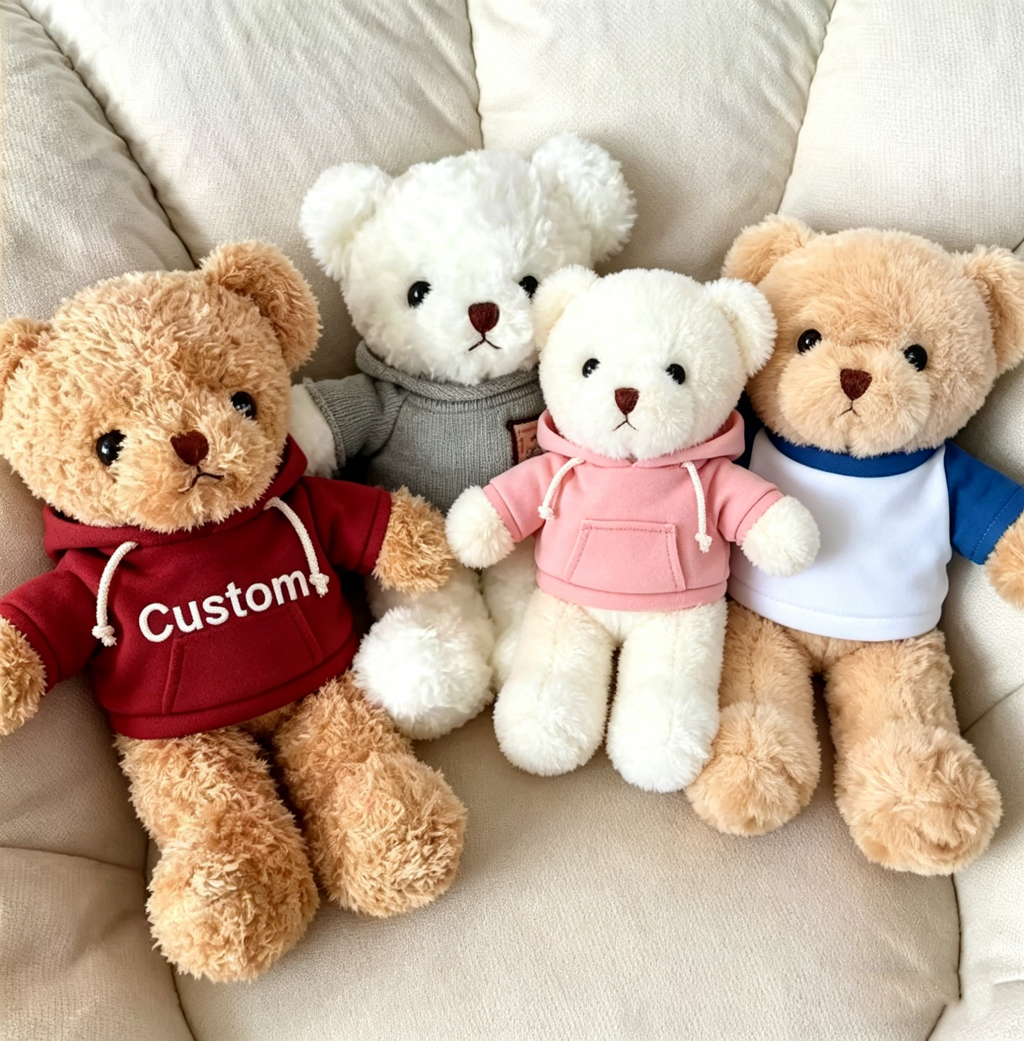 Custom Logo Teddy Bear Stuffed Animal Cute Plush Doll Soft Toy Gift For Birthday Christmas Children's Day Thanksgiving Day
