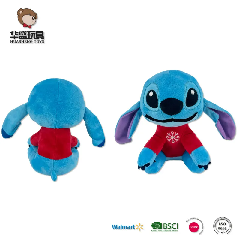 Customizable Factory Wholesale Cute 23cm Blue Pink Stitch Plush Toys Cartoon Soft Toy
