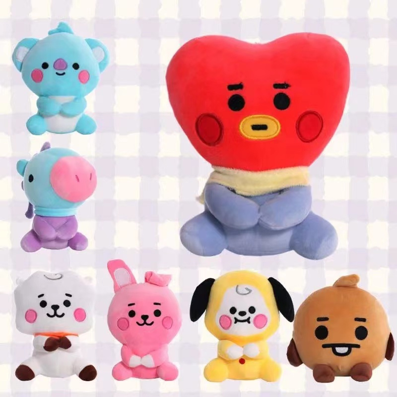 Bt21 Plush Toy Kawaii Kpop Plush Doll Stuffed Animals Plushie Doll Bangtan Boys Cute Cartoon Plush Keychain Children Gift Baby Toys