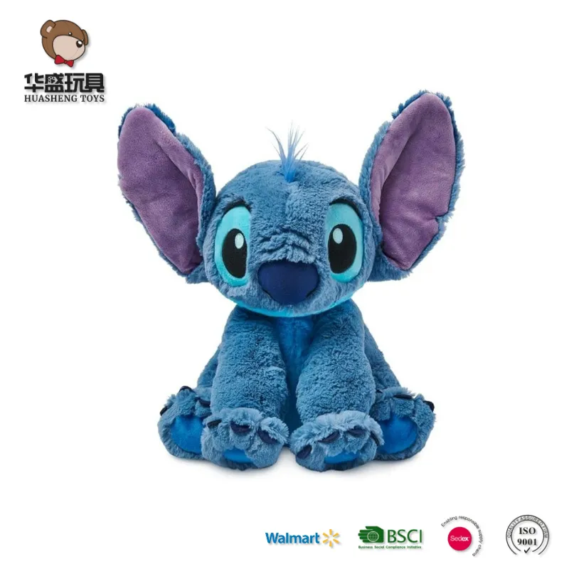 Customizable Factory Wholesale Cute 23cm Blue Pink Stitch Plush Toys Cartoon Soft Toy