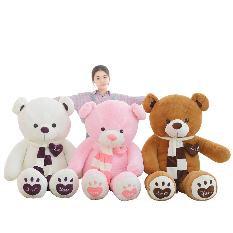Giant Teddy Bear with Scarf Plush Stuffed Doll Soft Animal Toys Large Teddy Bear Stuffed Doll High Quality Doll for Kids