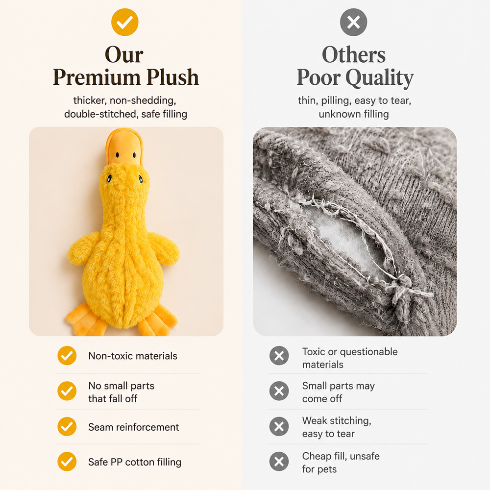 Stuffed Animal Duck Toy Puppy Bite Tug Toy Interactive Dog Toy Soft Dog Toy Plush Dog Chew Toy