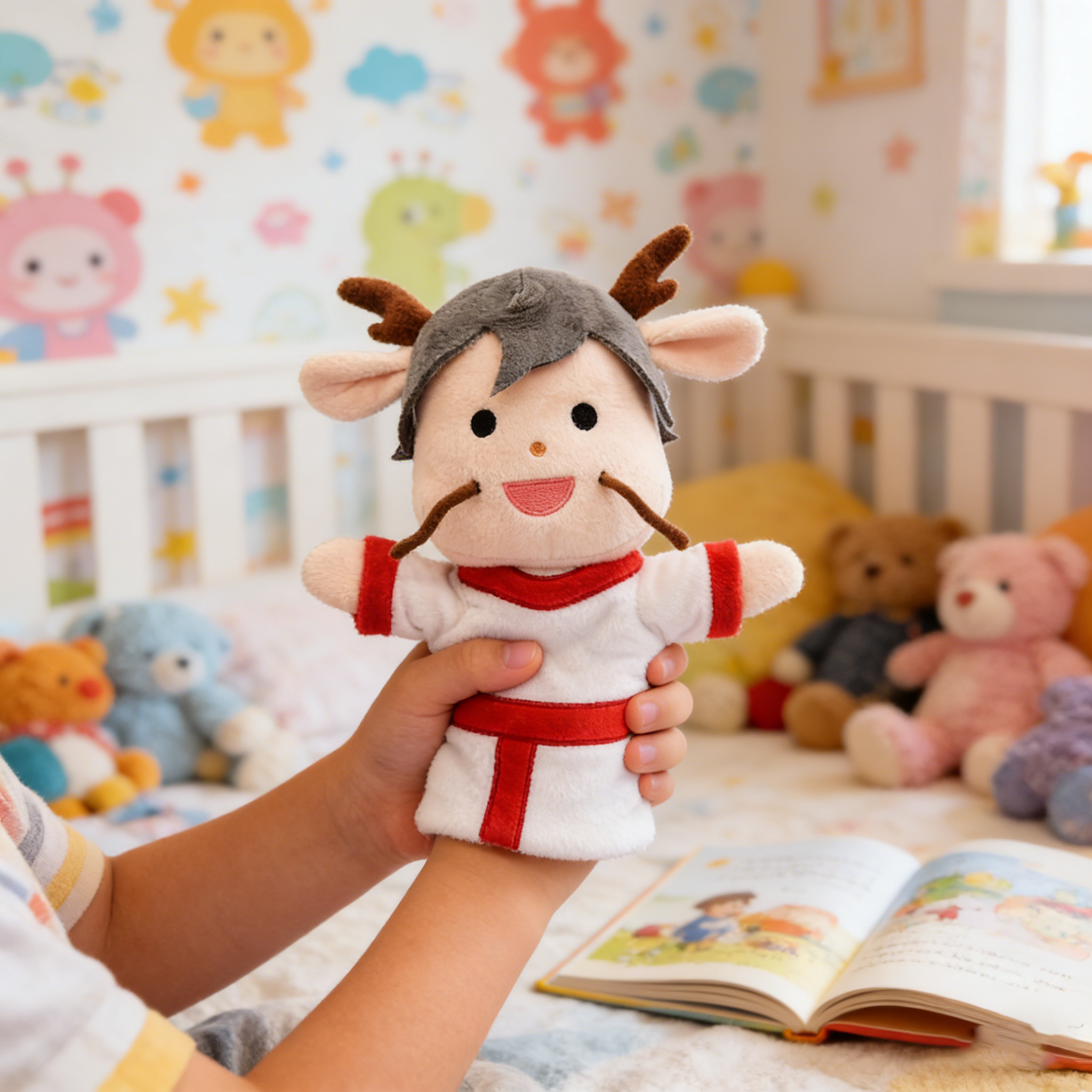 Custom Plush Hand Puppet OEM Soft Animal Educational Toy Interactive Storytelling for Kids Cartoon Doll Wholesale