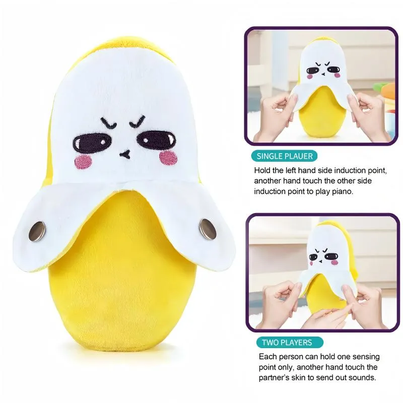 Wholesale Musical Induction Toy Beat Piano Fruit Electric Plush Toy for Girl