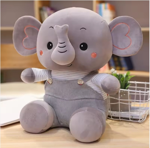 Adorable Long Trunk Elephant Plush Doll for Kids' Birthday Gift