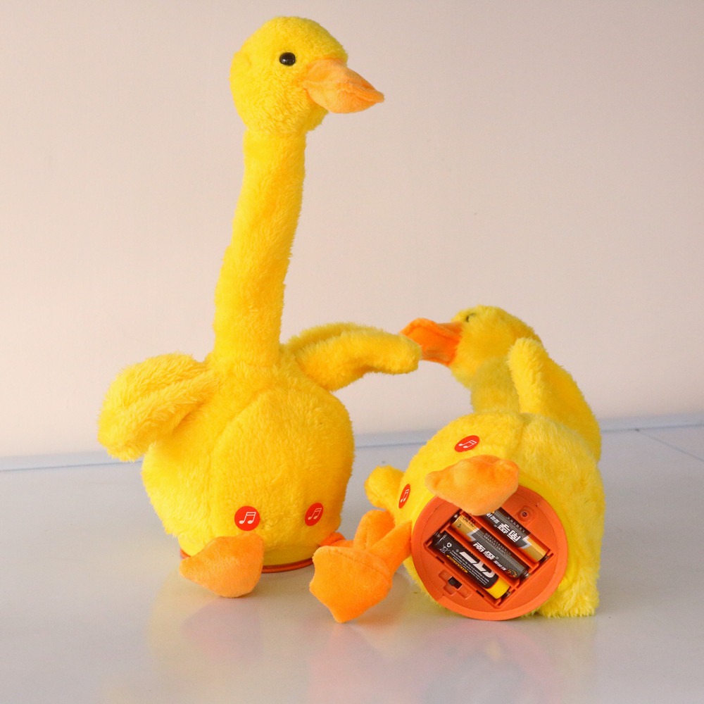 Cute Trendy Customized Wholesale Singing Learning to Speak Electric Plush Animal Toys Neck Twisting Children's Companion Toys