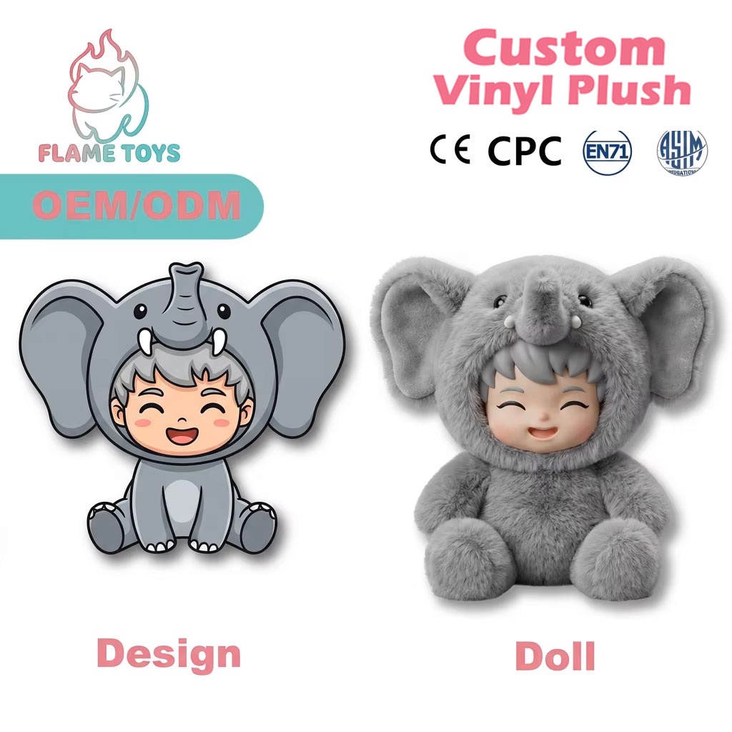 High Collectibility Custom Super Soft Plush Embroidered Vinyl Plush Toy PP Cotton for Social Media Viral TikTok Trends OEM