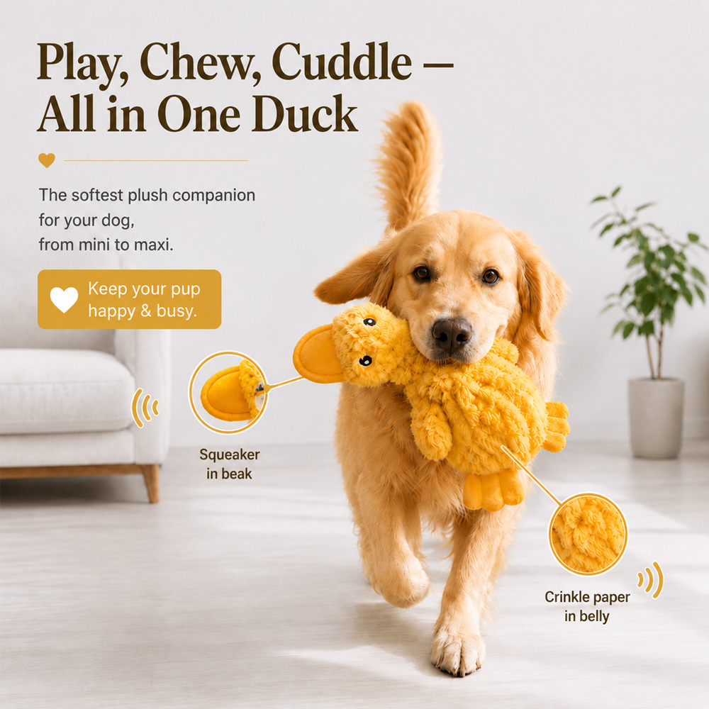 Stuffed Animal Duck Toy Puppy Bite Tug Toy Interactive Dog Toy Soft Dog Toy Plush Dog Chew Toy