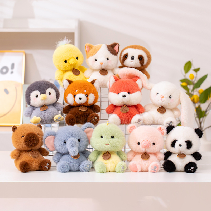 Factory Cute 17cm Pet Zoo Series Kids Elephant Panda Fox Kawaii Stuffed Animal Plush Toys Claw Machine Plush